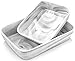 MALACASA, Seria Bake, prostokątne naczynia do pieczenia zestaw 2 sztuk (1800 ml/900 ml), marmurowa szara porcelana patelnia, piekarnik na stół naczynie do pieczenia lasagne/ciasto/zapiekanek/tapas
