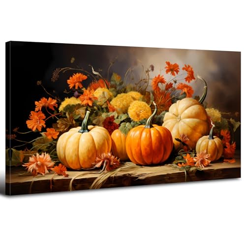 Pumpkin Wall Art Fall Wall Decor Halloween Themed Painting Farmhouse