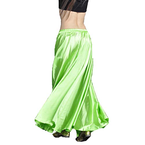 Jupe de danse orientale Calcifer en satin - Parfaite pour la danse du ventre - Pour danseuses professionnelles, Vert Fruit