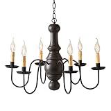 Irvin's Tinware Maple Glenn Dining Room Chandelier in Black 27 Inches