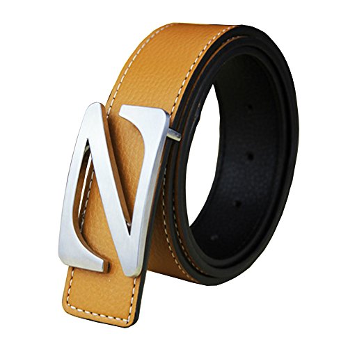 Cliont Mens Z Letter Buckle Leather Belt For Jeans