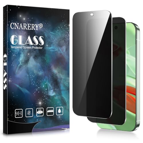 Cnarery 2 Pack Privacy Screen Protector for Google Pixel 9 Anti Spy Tempered Glass Easy Installation Support Fingerprint Unlock