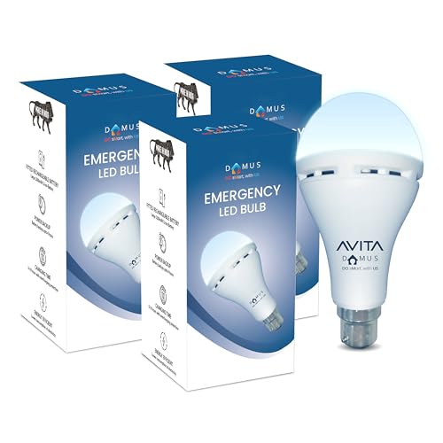 Image of 9W Emergency LED Bulb, Up to 4 hrs Power Back up, Over-charging Protection, Best for Power cuts (Pack of 3)