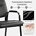 Elevon Waiting Room Chairs No Wheels Set of 4, Leather Stationary Office Reception Guest Chair with Padded Arms for Elderly Desk Conference Room Lobby Table Side Salon