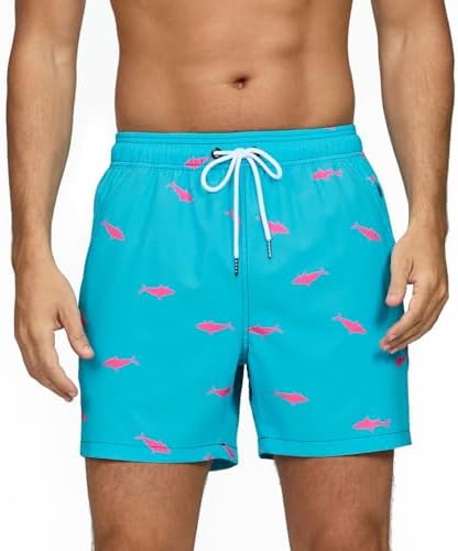 Aisprts Badeshorts Herren mit Reißverschlusstaschen Atmungsaktive Schnell Trocknende und Wasserabweisend Badehose, Schwimmhose Herren mit Meshfutter und Tunnelzug