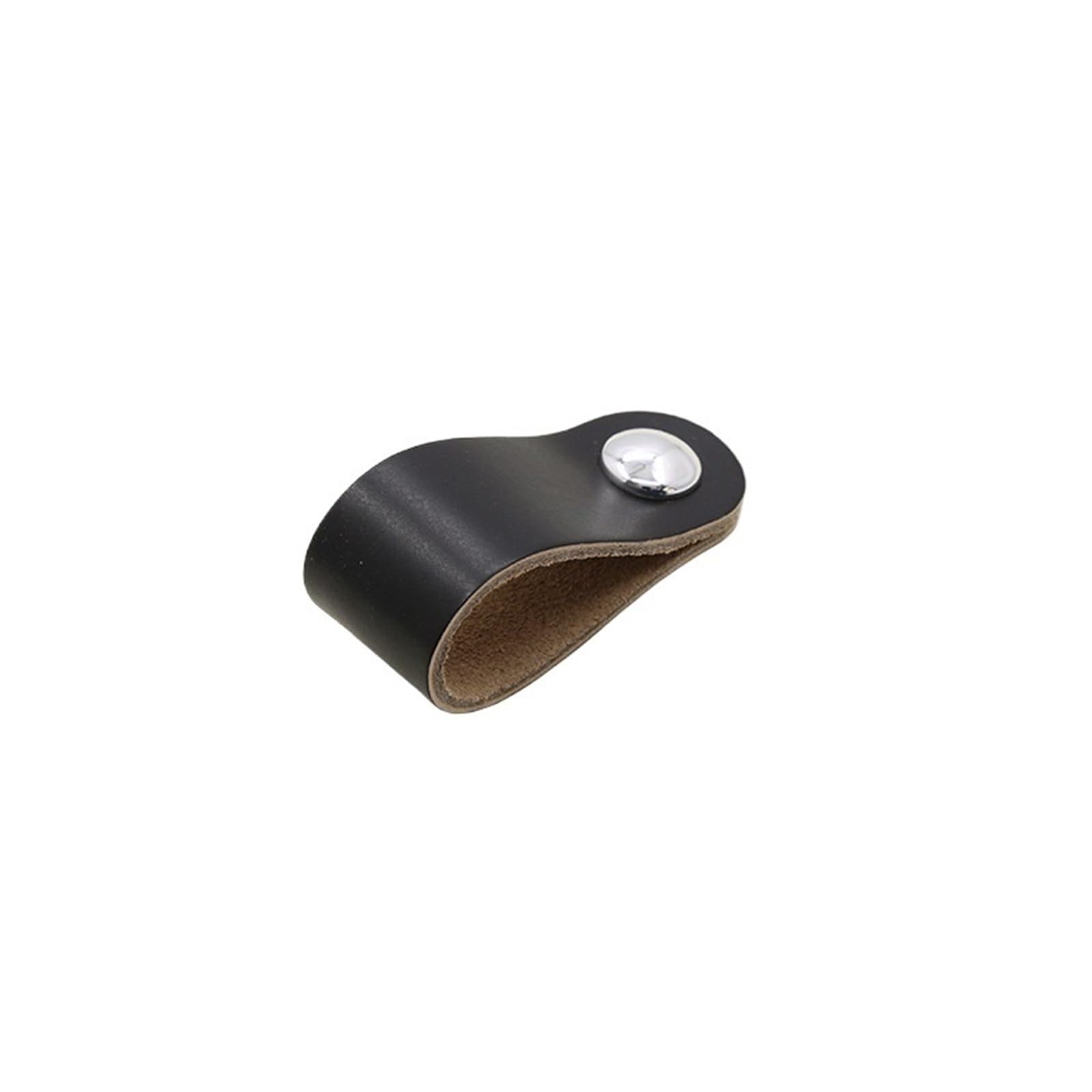 CQAHDSEVF Leather Drawer Pulls, Leather Cabinet Drawer Handles Multicolor Multiple Sizes(6387-black-chromium)