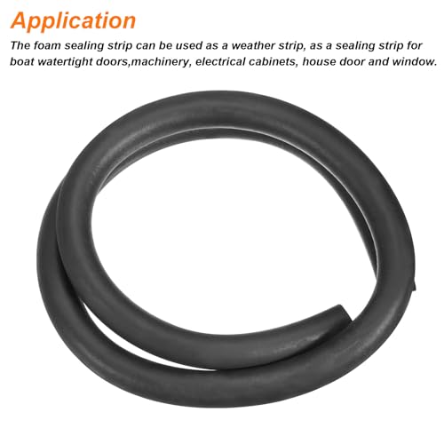 sourcing map Schaumgummi-Wetterdichtungsstreifen, 20mm (0,79) Durchmesser x 1 Meter (3,28 Fuß) lang, rundes EPDM-Solidgummi zur Geräusch-, Stoß- und Reibungsreduzierung