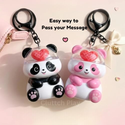 Image of Cute Panda Keychain Heart Light & I LOVE YOU Message ANY 1 (Panda Love u)