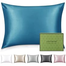 Adubor 100% Silk Pillowcase - Mulberry Silk Pillow Cases, 23 Momme 6A Grade Fibers, Silk Pillow Case for Hair and Skin Health, with Hidden Zipper Standard 2026, Peacock Blue