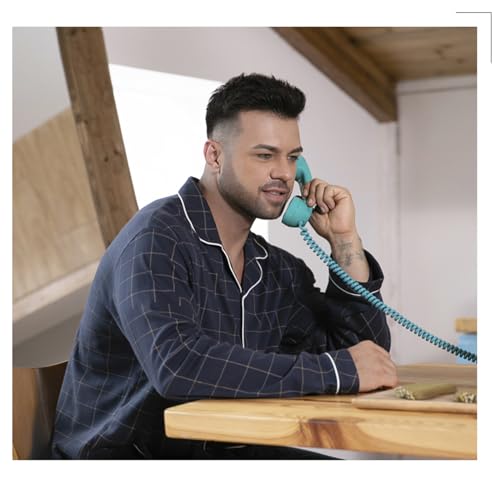 YOFAB Men's 2-Piece Cotton Pajama Set Plus Size Sleepwear Loungewear Set Shirt and Pants Pjs Sets 2XL-7XL (85-165KG)3