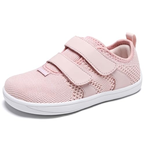 IceUnicorn Barfussschuhe Kinder Breite Barfuß Hausschuhe Jungen Mädchen Minimalistische Hallenschuhe Kinderschuhe Atmungsaktiv Leicht Fitnessschuhe(Rosa, 30EU Weit)