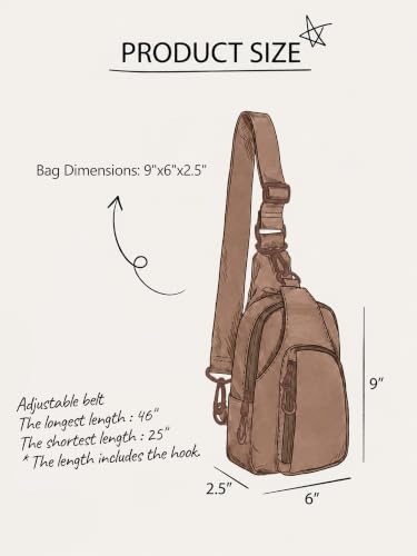Image of ODODOS Sling Bag with Adjustable Straps Crossbody Chest Bag Lightweight Backpack for Casual Traveling Hiking
