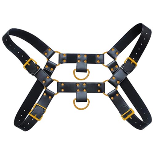 Men's Faux Leather Body Chest Harness Belt Adjustable Shoulder Cage Belt Party Costume