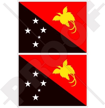 Papua-Neuguinea Flagge, Niugini Papua-Neuguinea 10,2 cm (100 mm) Bumper Sticker, Aufkleber Vinyl X2