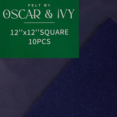 Oscar and Ivy Wool Blend Craft Felt Fabric 10 Pack 12" Squares (Navy), 10 PACK 12" Squares (30cm x 30cm) - Image 2
