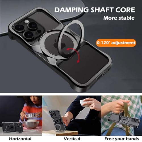 Coque iPhone 16 Pro Max métallique noire en alliage d'aluminium haut de gamme