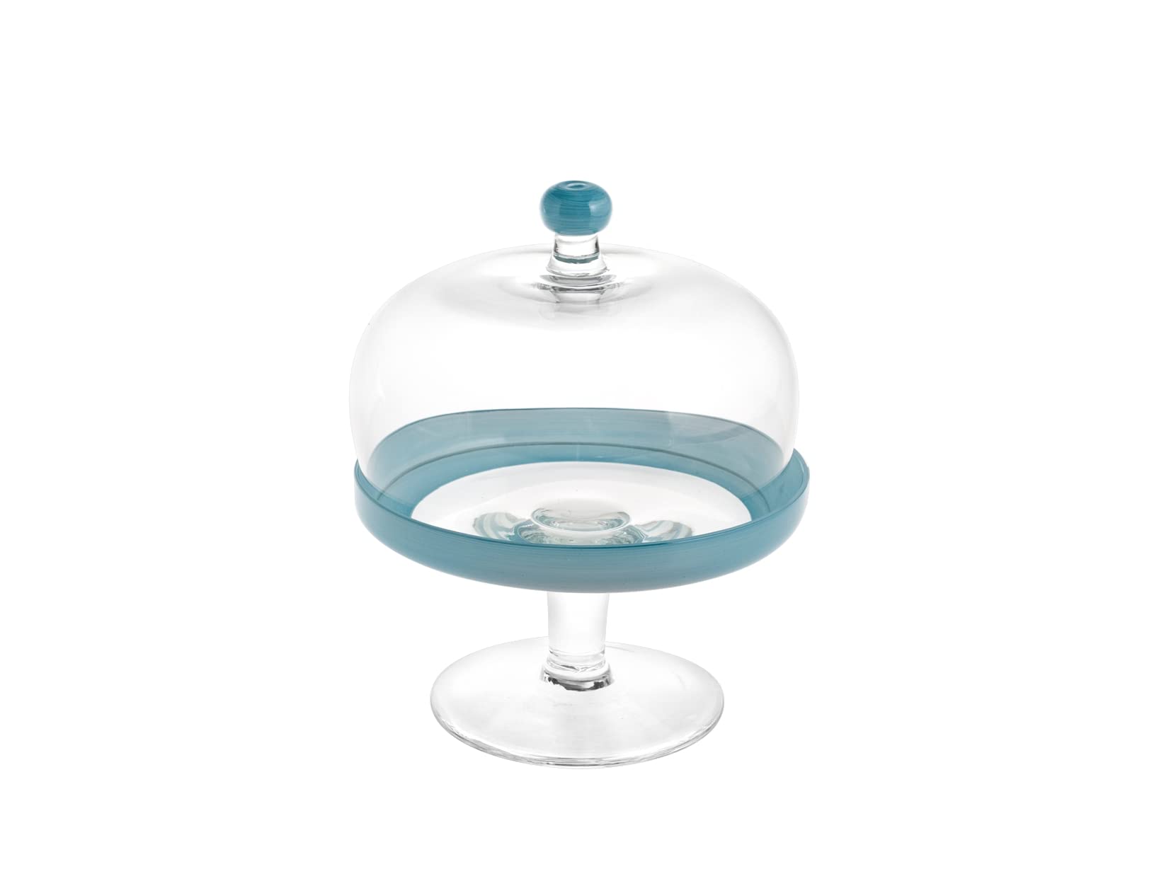 Assiette sur Pied avec Cloche en Verre Cristal d'une Elégance Rare