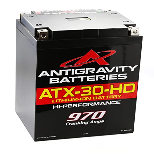 Antigravity ATX30-HD Lithium Motorcycle Battery 12V 970 CA 24Ah (48Ah PbEq) YTX30 Replacement Heavy Duty Battery for Touring Bikes UTV ATV