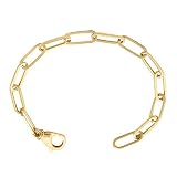 LoveBling 14k Yellow Gold 5mm Paper Clip Link Bracelet (7")