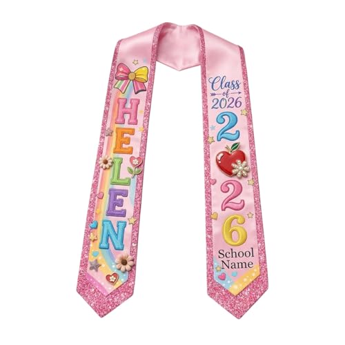 On Love Green Personalized Kindergarten Graduation Stole 2026 Custom Kindergarten Graduation Stole Graduations Sash for Kids Kindergartens Graduations Gift Kid Graduate Stoles Class of 2026/8