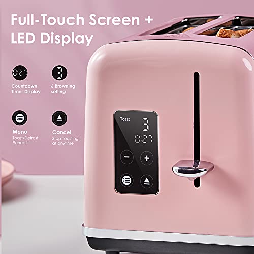 Pink Toaster, REDMOND Toaster 2 Slice with LED Touch Screen and Digital