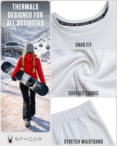 Image of Spyder Womens Thermal Underwear Set - 2-Piece Breathable Soft Fleece Lined