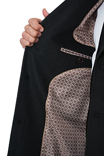 Image of THE SUIT DEPOT Mens Single Breasted Wool Cashmere Full Length Overcoat