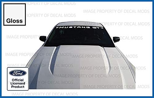 Miniatura 2 de Decal Mods Cartel para parabrisas delantero compatible con Ford Mustang (2010-2014), calcomanía gráfica V6 GT Pony, PMGTP (blanco brillante), CW