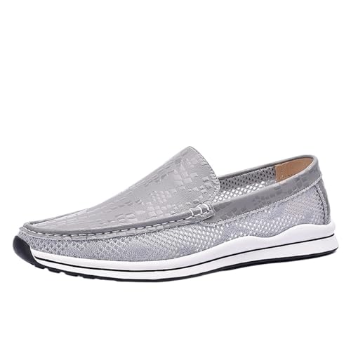 Men's Loafers Shoes Round Toe Breathable Lightweight Flexible Comfortable Walking Slip-ons for Traveling Driving Office and Work
