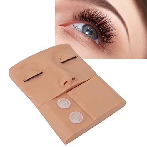 Uxsiya Makeup Mannequin, Replaceable Eyelid High Simulation Lash Mannequin Head Reusable Easy Better Practice for Salon(Skin Color) - Image 2