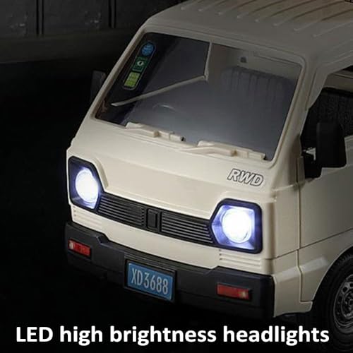Image of GoolRC Remote Control Car Kei Truck, 1:16 Scale RC Transport Pickup Truck with Spray and Light, 2.4GHz All Terrain RC Cars for Teens and Adults Christmas or Birthday Gift (Green)