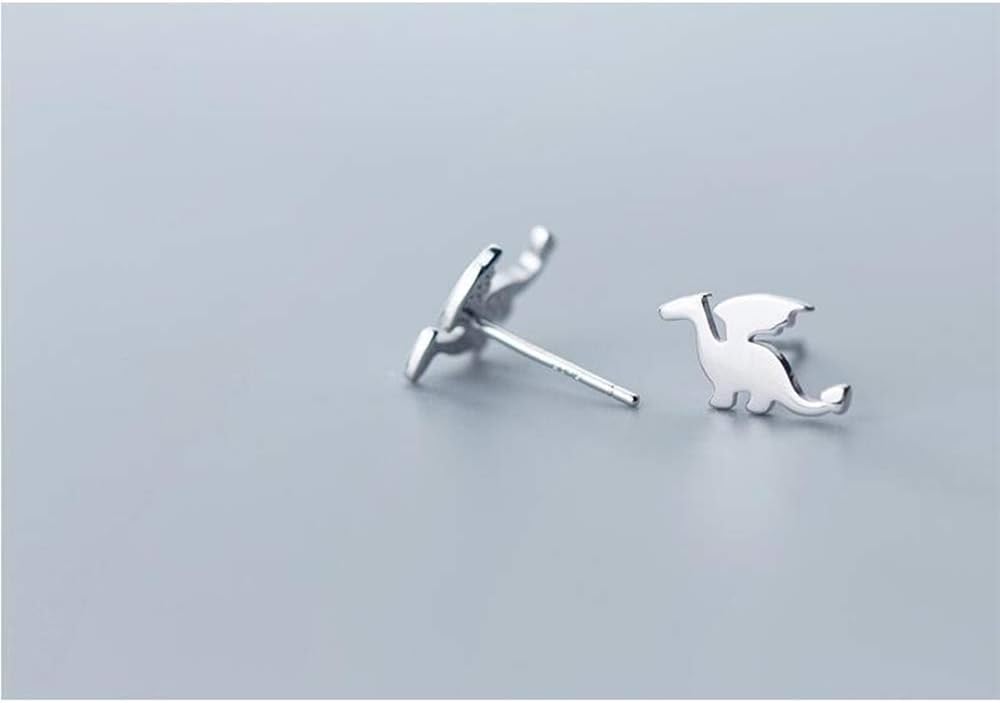 Cute Dinosaurs Earrings Stud for Women Girls Men 925 Sterling Silver Hypoallergenic Tiny Dragon Brontosaurus Animal Cartilage Tragus Polished Fashion Punk Jewelry Dainty Gifts for Friends - Image 5