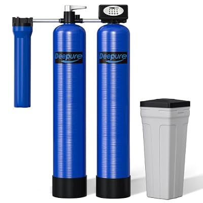48,000 Grain Whole House Water Softener with Carbon Filter Tank - Digital Metered Control Water Softener System for 3-4 Bathrooms
