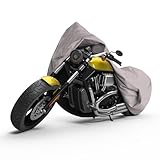 Seal Skin Covers Motorcycle Cover Waterproof Outdoor All Season Universal Outdoor Sun Protection with Night Reflective Lock-Holes & Storage Bag (86