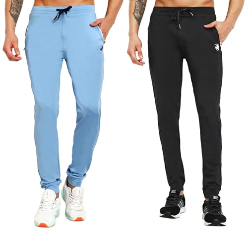 Image of RynoGear Track Pants for Men with Zipper Pockets (Pack of 2)