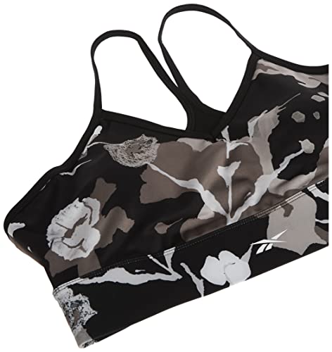 Image of Reebok Women's Satin 91% PES /9% El-Interlock-Hydrophilic Finish /Print-Digital Sublimation-Disperse Classic Workout Sports Bra