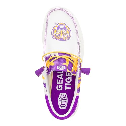 HEYDUDE Wally Tri LSU Purple/Yellow Size M14, Men’s Shoes, Men's Slip-on Loafers, Comfortable & Light-Weight2