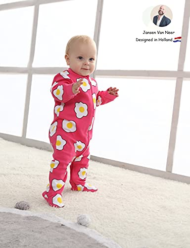 Jimonda Baby Girls Boys Pajamas,Organic Cotton Pjs Sleeper,Zipper Closure Non-Slip Footie (Egg, Newborn) #TOP3