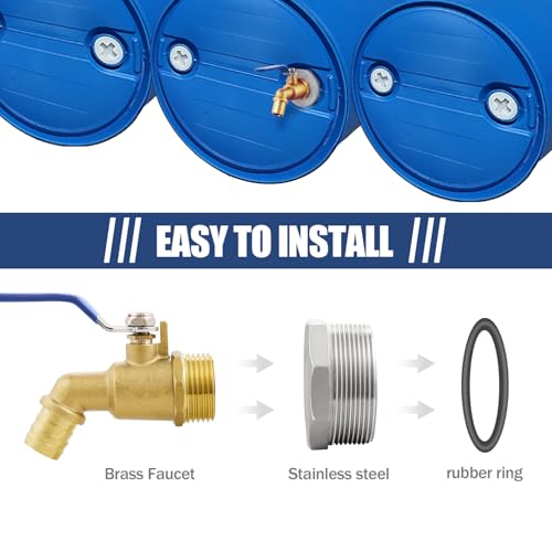 Enoch'S Land 55 Gallon Drum Spigot,2"Brass Barrel Faucet With Epdm Gasket For 55 Gallon Drum thumb #2