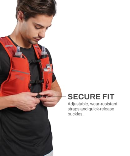 Image of TEGO Pacer Lite Running Hydration Vest | Lightweight Minimalist Running Vest | Compatible with 200 ml / 250 ml / 500 ml Soft Flasks | Reflective | for Running & Training