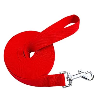 Dog Training Lead Leash, 5m/15ft Long Dog Recall Lead, Long Line for Dog Tracking Training, Long Lead Leash for Pet Recall Obedience (Red)