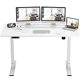 SogesHome Elektrisch höhenverstellbarer Schreibtisch 140 cm x 60 cm, Steh-Sitz Tisch Verstellbarer Schreibtisch, Computertisch mit Memory-Steuerung, intelligenter Schreibtisch,CZYF-ELT-140W