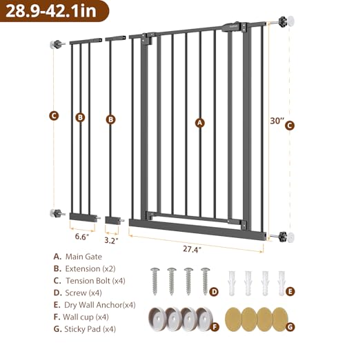 InnoTruth-289-421-Wide-Baby-Gate-for-Stairs-30-Tall-Dog-Gates-for-Doorways-Expandable-One-Hand-Open-Easy-Walk-Through-Dual-Lock-Metal-Pet-Gates-for-Dogs-Black-Family-Moms-Choice-Award-Winner - Cucciolini Doodles   InnoTruth-289-421-Wide-Baby-Gate-for-Stairs-30-Tall-Dog-Gates-for-Doorways-Expandable-One-Hand-Open-Easy-Walk-Through-Dual-Lock-Metal-Pet-Gates-for-Dogs-Black-Family-Moms-Choice-Award-Winner