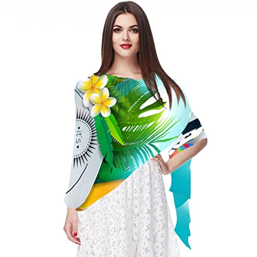 Écharpe feuilles de palmier multicolore pour sublimer vos tenues d'été et escapades en bord de mer