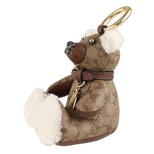 Coach Bear Keychain Signature Canvas Leather Limited Edition Collectible #TOP1