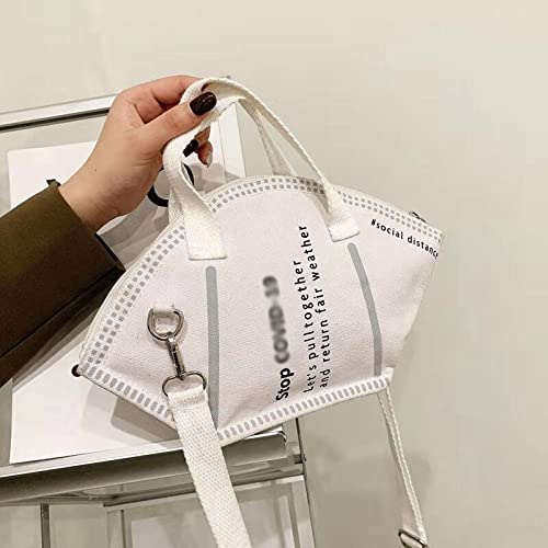 Shoulder Bags Large Capacity Handbags Casual Women Canvas Tote Bag Creative Hobos Mask Shoulder Bags Female Fashion Trendy Ladies Shopper Bags By ZZYY