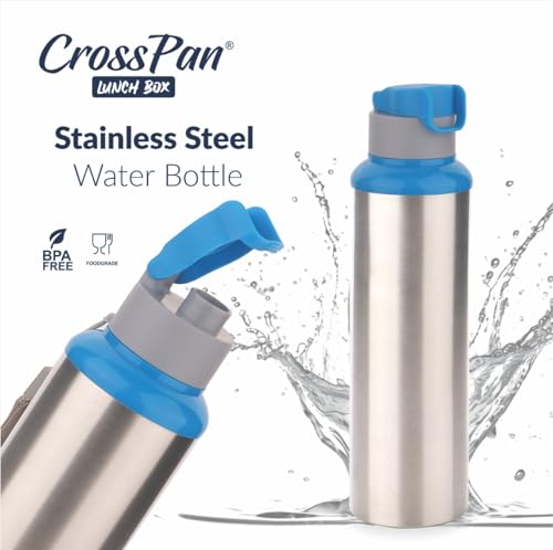 Image of CrossPan Smart Stainless Steel Lunch Box /Tiffin Box with Sleek Water Bottle for Office, School, College, Travel