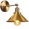 AWEKLIY Métal Réglable Rétro Applique Lampe Murale industriel Vintage Lampe E27 avec Abat-jour Antique pour Cuisine Salle à manger Chambre Restaurant Bar (or)
