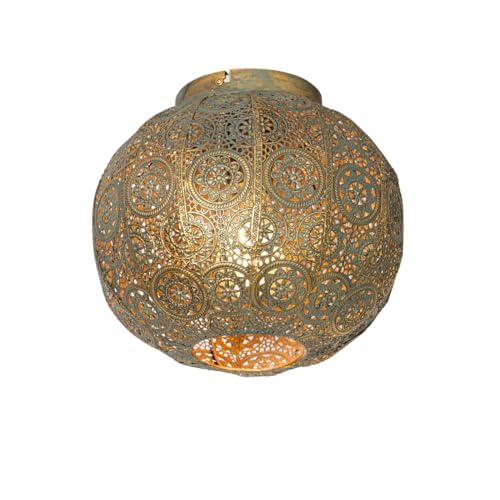 Qazqa baloo - Plafonnier - 1 lumière - Ø 28.5 cm - Vert - Oriental - éclairage intérieur - Salon I Chambre I Cuisine I Salle à manger
