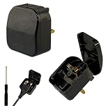 2 Pack EU to UK Plug Adapter with 13A Fuse, 2 Pin to 3 Pin Adapter Plug UK, Converter Plug EU to UK For Type E/F, Toothbrush Adapter Plug with Screwdriver, Black